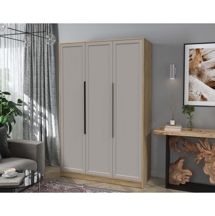 Шкаф распашной Тренд КТ-Ш3 (Дуб золотой ЛДСП/ Луна ЛМДФ) Ш1360 В2128 Г547